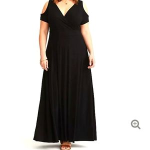 Cold Shoulder Jersey Maxi Dress